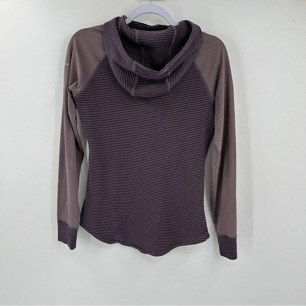 Columbia Women's Cascade Gorge Gray Heather Stripe Pullover Hoodie Sweatshirt M - Picture 2 of 6